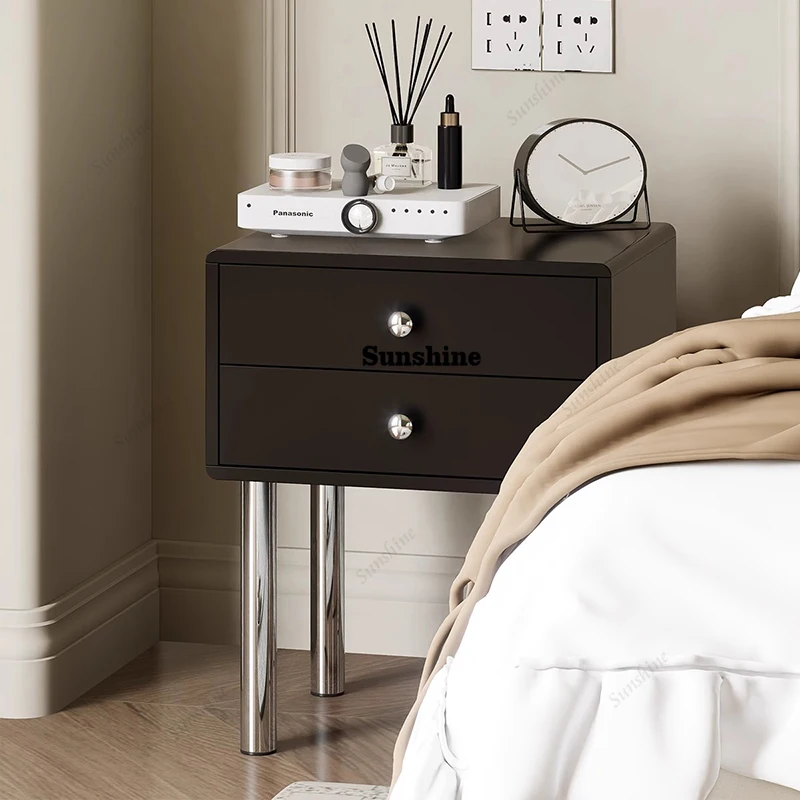 Luxury Trendy Nightstands Metal Legs Design Bedroom Storage Nightstands Rustic Aesthetic Moveis Para Casa Home Furniture