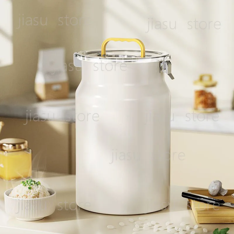 Stainless Steel Airtight Rice Storage Container, Moisture‑Proof Insect‑Resistant Bin for Rice Flour Pet Food 10KG Capacity