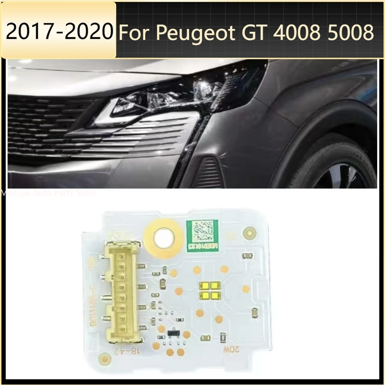 

For Peugeot GT 4008 5008 2017-2020 Car Headlight Daytime Running Light Replace White Lightsource Boards DRL Ballast Chip