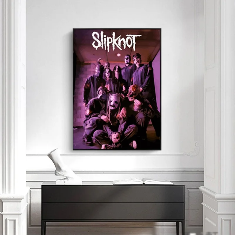 الثقيلة المعادن الفرقة الراب المعادن الموسيقى S-Slipknot غلاف الألبوم المشارك قماش صورة جدار الفن لمحبي الفصل الرمادي أغنية ديكور المنزل