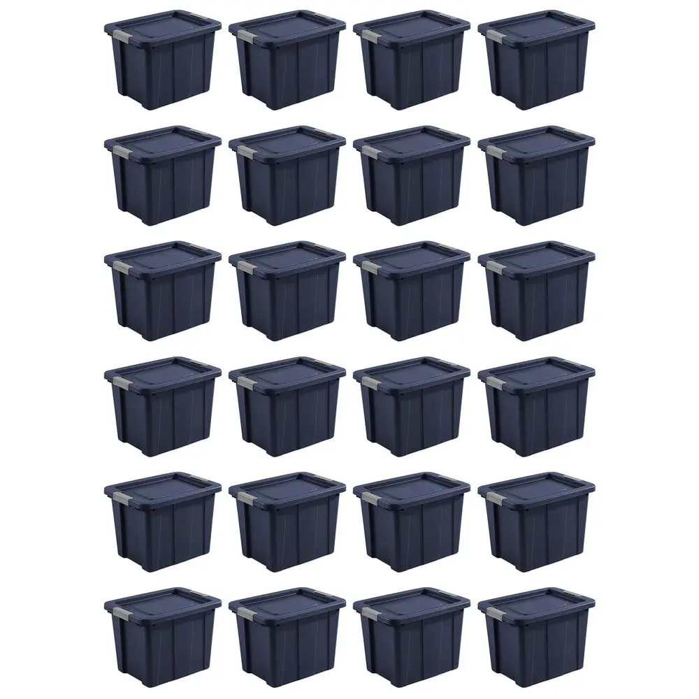 

24Pack Storage Bins with Lids, Heavy Duty Totes, Tuff1, 18 Gallon, Dark Indigo