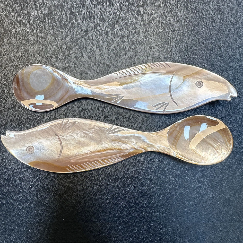 Aqumotic Shell Spoon 2pcs Caviar Spoons Mother of Pearl Spoons for Caviar unique spoons