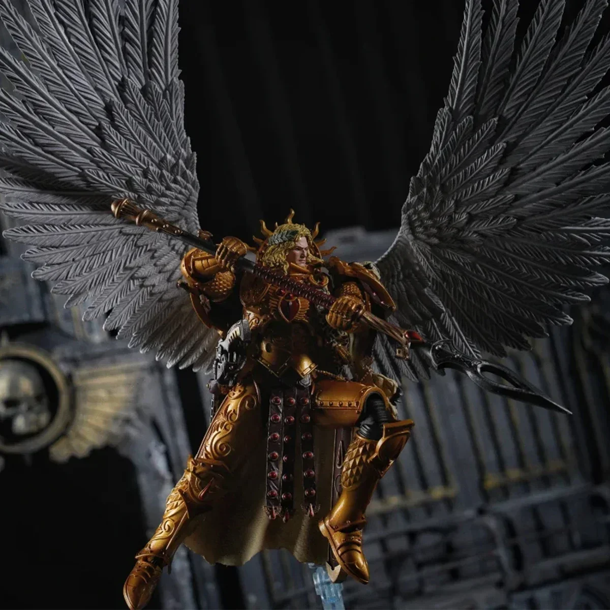 JOYTOY 1/18 Warhammer 40K The Horus Heresy Anime Action Figure Blood Angels Sanguinius Primarch of The IXth Legion Figurine Toy