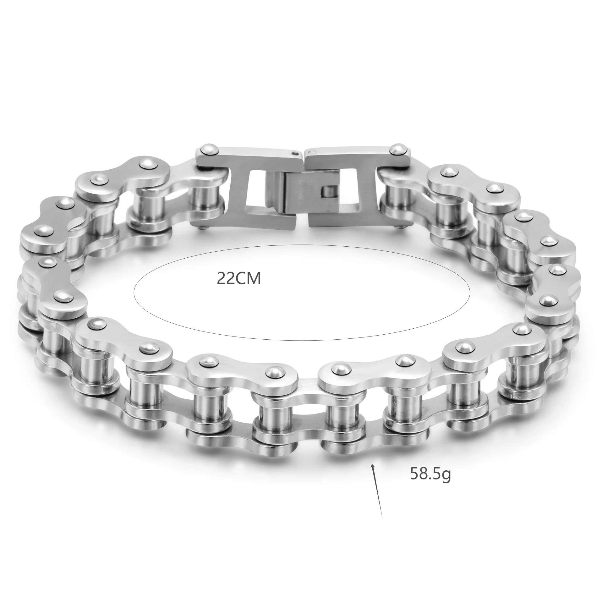 Edelstahl Biker-Kettenarmband Herrenarmband Gliederkette Motorrad-Fahrrad-Stil Armbänder Mode Punk Armreifen Schmuck – Detail 1