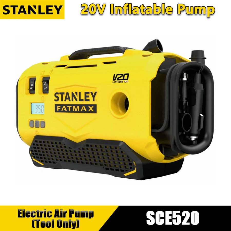 STANLEY SCE520 20V MAX Portable Inflator Multi-purpose Inflatable Pumps Rechargeable Electric Air Pump Power Tools (Tool Only)