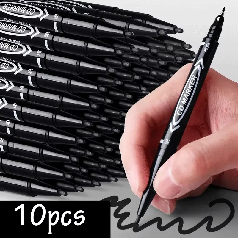 

1/10Pcs Double Tip Art Black Blue ink Permanent Paint Marker Pen for Plastic Wood Stone Metal Glass Doodling Marking Graffiti