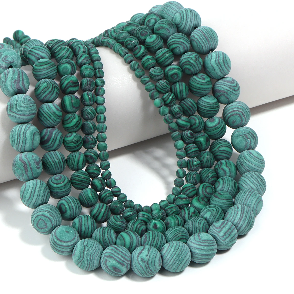 

1strand/lot Frosting Natural Stone Beads Round Malachite Beads Loose Spacer Beads For Jewelry Making DIY Necklace Bracelet