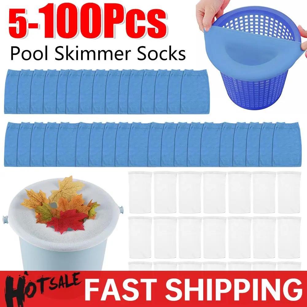 

5/10 упаковок носков для скиммера для бассейна, носки с фильтром для бассейна, корзина для скиммера, эластичная нейлоновая сетка, фильтр для бассейна, мусорные листья, носки для хранения