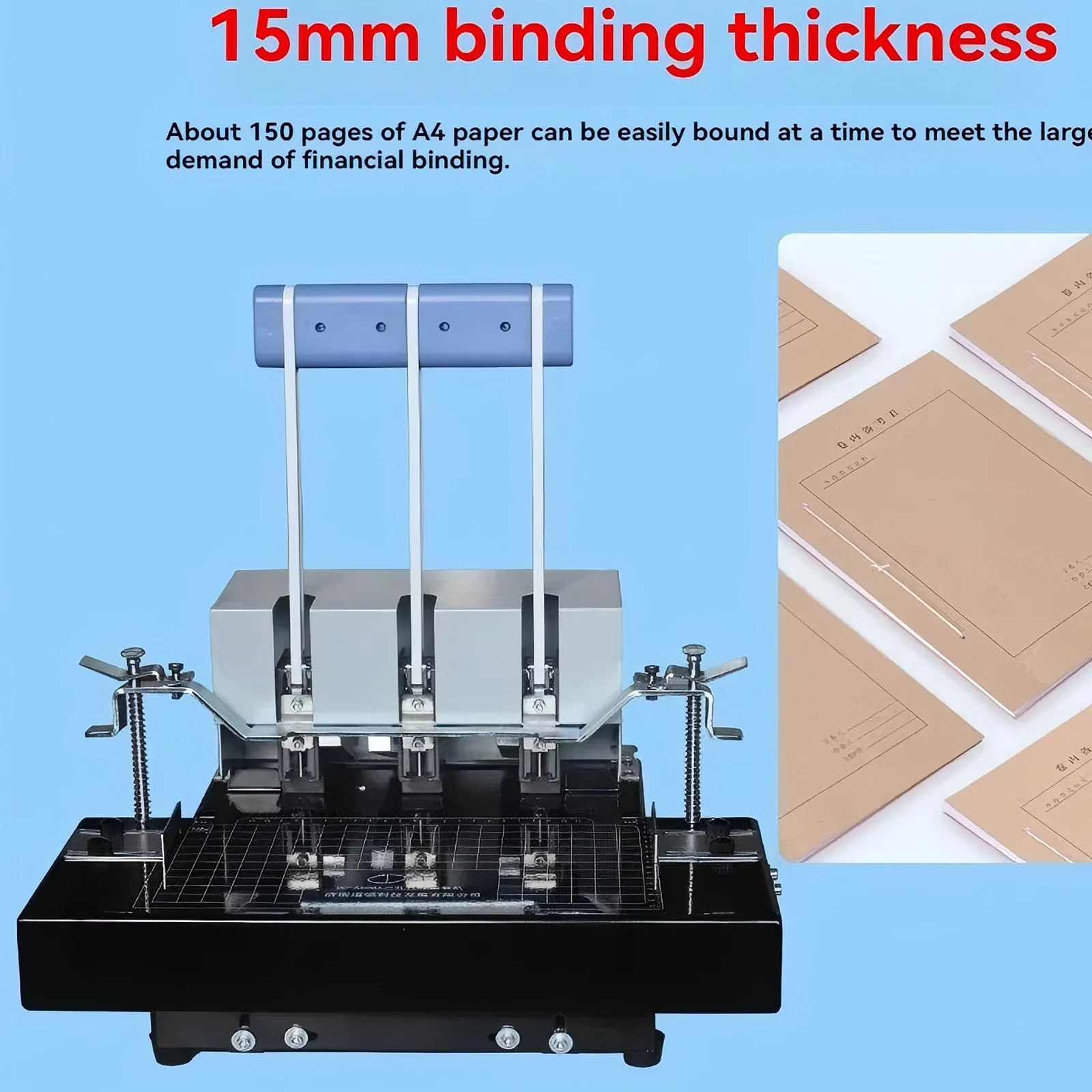 Manual Three Hole Wire Binding Machine Archive Documents,Financial Vouchers,File Files,Threading,Punching,Binder