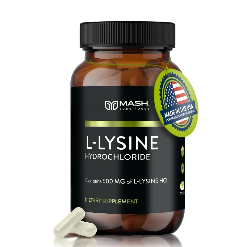 L-Lysine (L-Lysine Monohydrochloride) 1000 ملجم، الأحماض الأمينية، وظيفة المناعة غير وراثيًا، 60 كبسولة نباتية #1