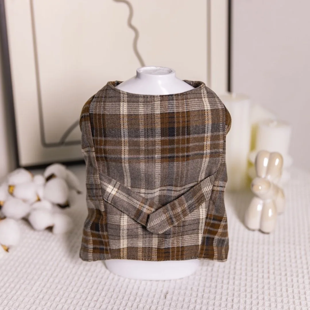 Dog Clothes For Teddy Bear & Bichon 2-piece Set Woolen Coat Shirt Vest Warm Winter Outfits pet Fashion Costume view 4