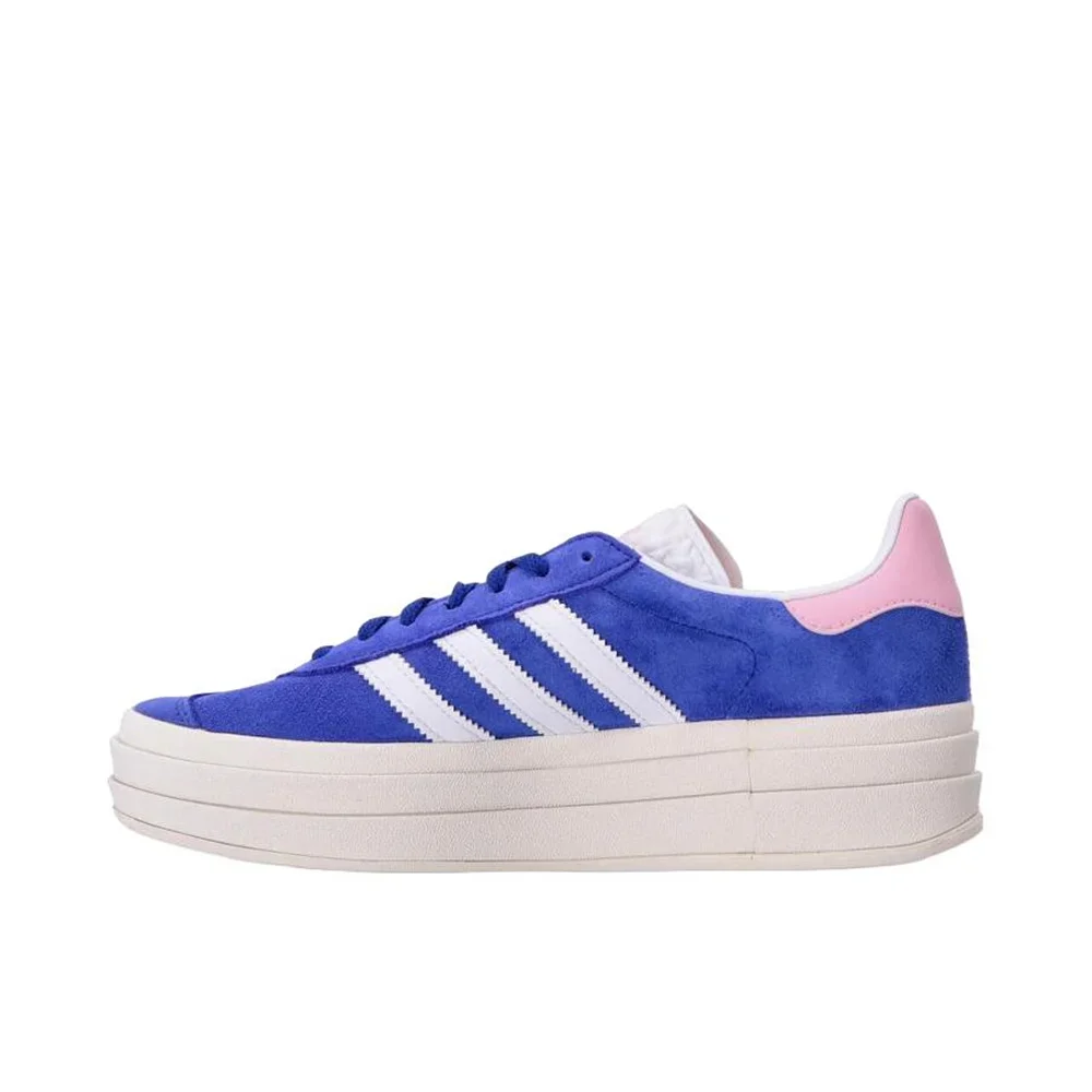 

Adidas Originals Gazelle Bold женские розовато-синие модные повседневные противоскользящие немецкие тренировочные туфли для увеличения роста HQ6894