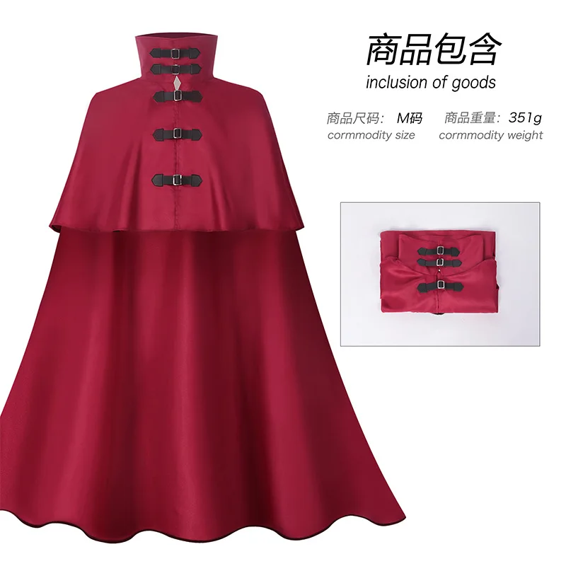 

2025 New Men Gothic Long Cloak Big Hem Vampire Stand Collar Noble Cape Steampunk Darcula Cosplay Halloween Medieval Poncho