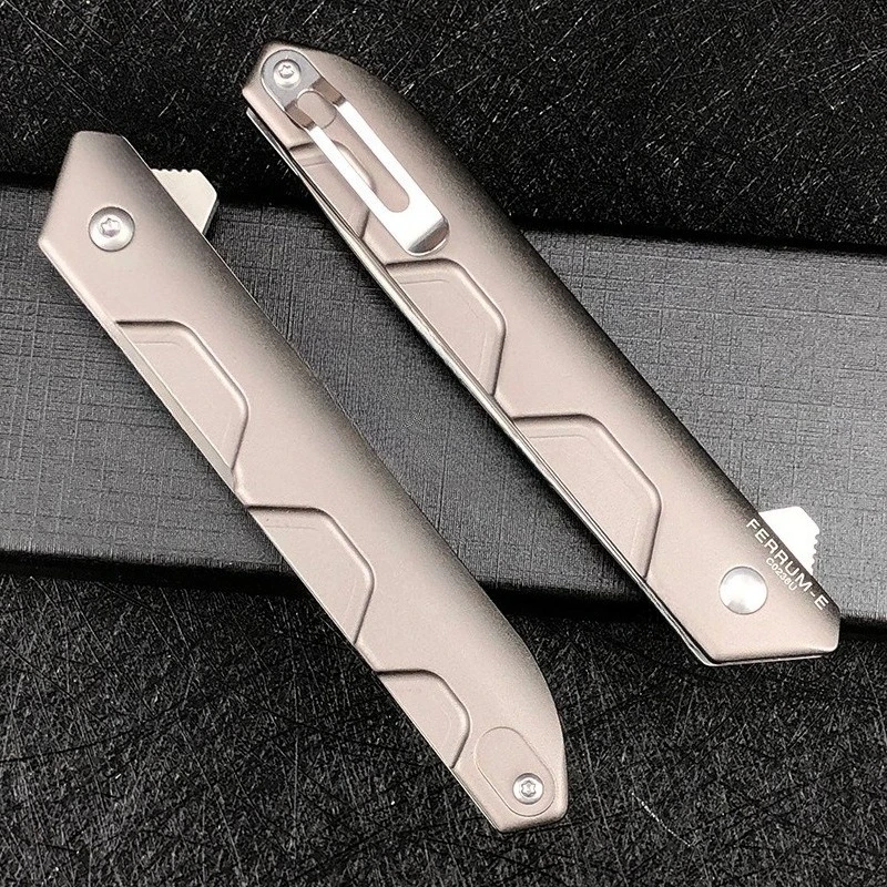 FERRUM المحمولة البرية بقاء الصيد القتالية EDC سكين D2 شفرة التخييم في الهواء الطلق سكين للفرد مقبض ألمونيوم سكينة فاكهة