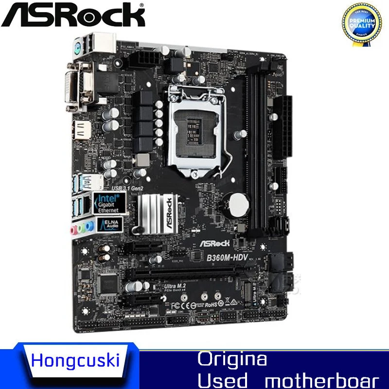 Imagem -04 - para Asrock B360m-hdv Usado Original Placa-mãe Soquete Lga 1151 Ddr4 B360 Desktop Placa-mãe