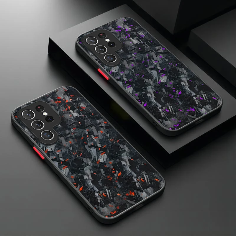 삼성 갤럭시 S25 S24 S23 울트라 S22 S21 플러스 FE A56 A36 A26 A16 A06 A15 A25 A35 A55 5G 용 실제 단조 탄소 섬유 매트 케이스