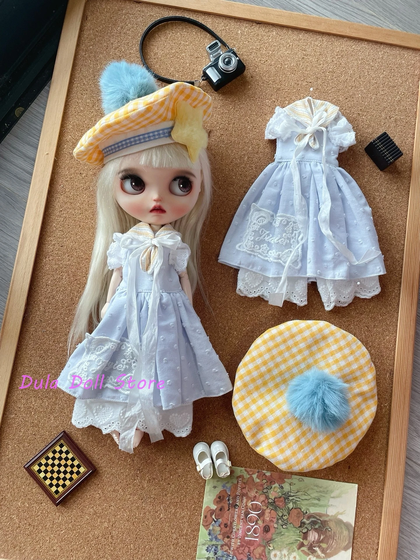 

Одежда для куклы Dula бледно-голубое платье макси комплект Blythe Qbaby ob24 ob22 Azone Licca ICY jerfish 1/6 аксессуары для кукол Bjd