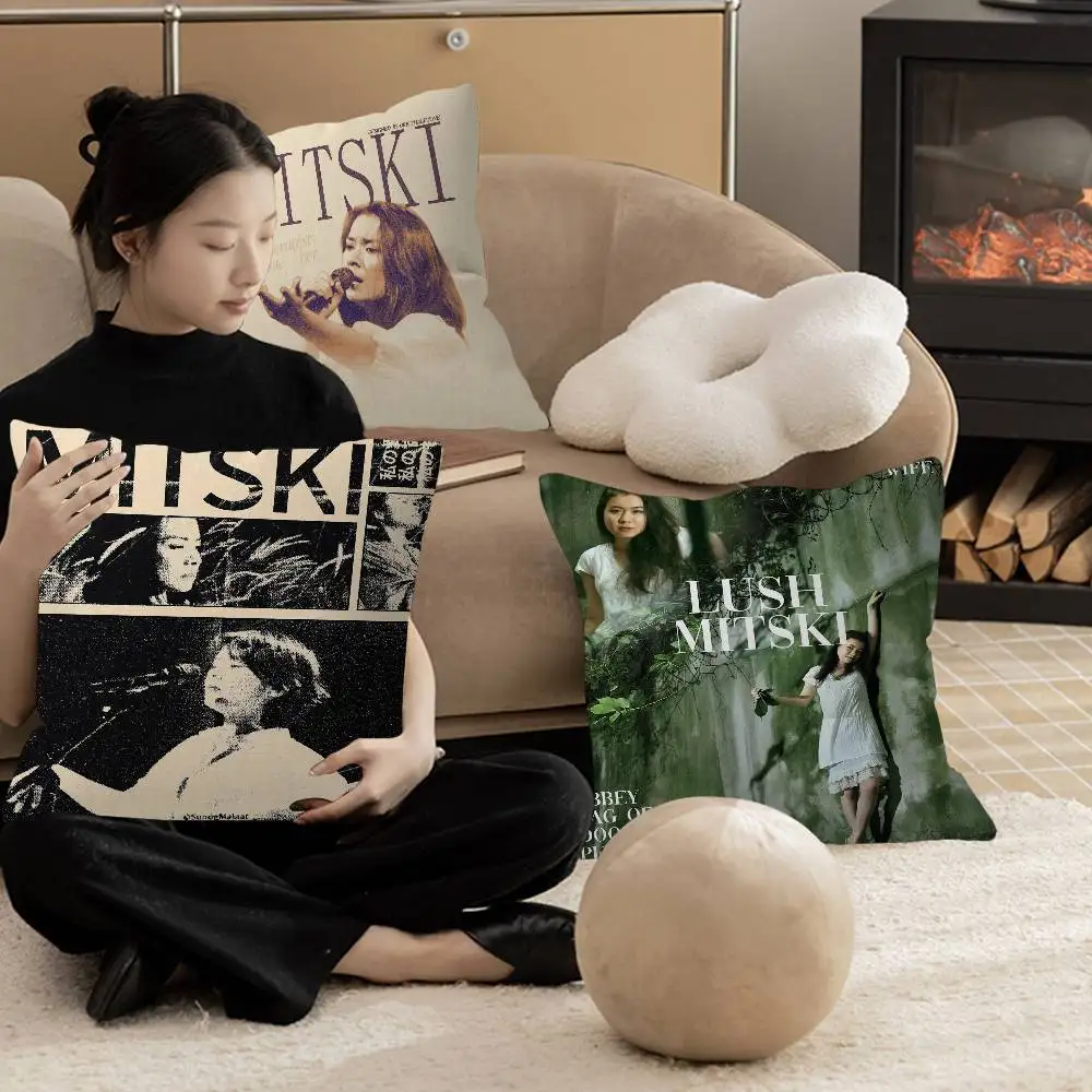 M-Mitski Pillow Anime Pillow Sofa Bed Head Pillow Cover Cushion Cover 45x45 cm Fashion