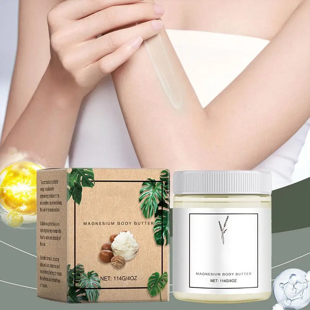 Natural Magnesium Cream For Neuropathy, Magnesium Body Butter Deeply Moisturizes Skin, Soft Smooth Magnesium Lotion Leg Cre B1i0