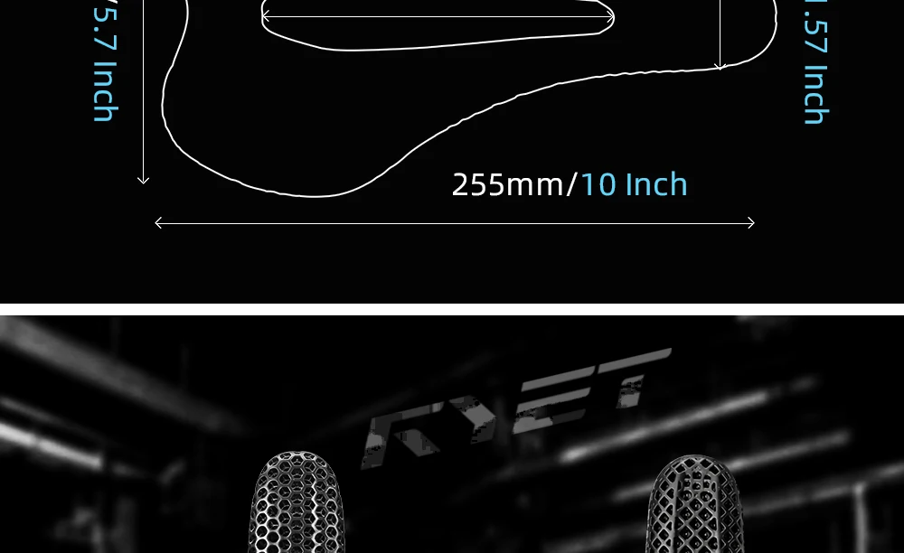 2026 RYET Carbon 3D-Gedruckter Fahrradsattel, 145mm Leichter Rennrad MTB Mountainbike Sitzkissen Fahrrad-Sitzzubehör – Detail 2