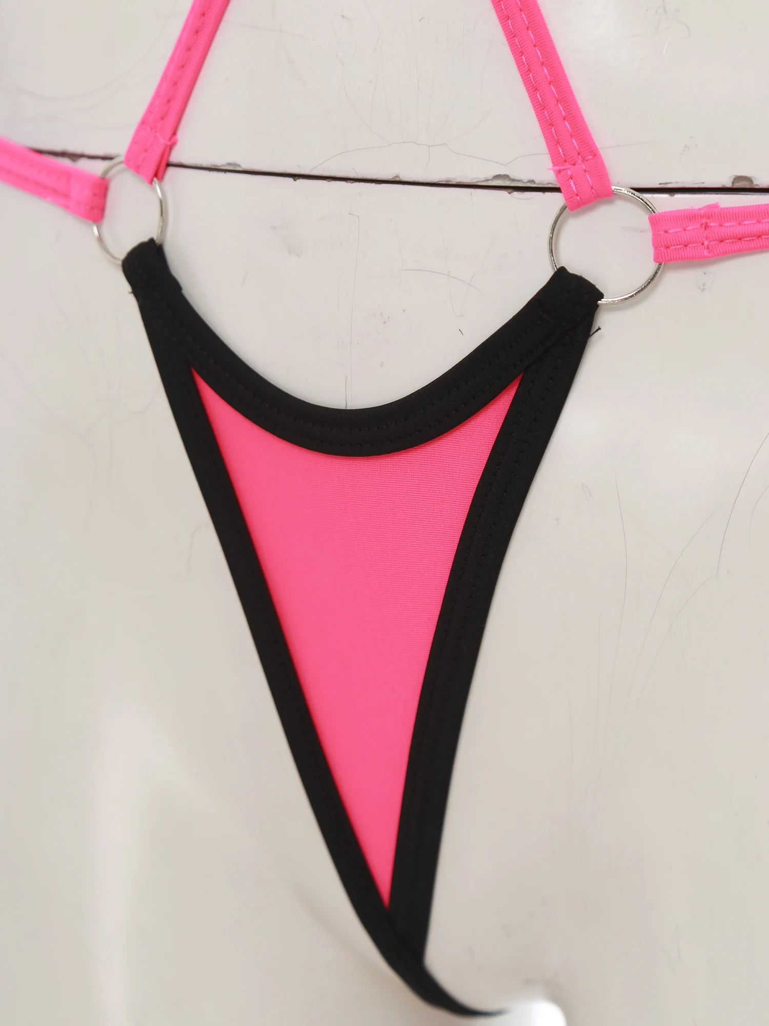 여성 마이크로 비키니 원피스 바디수트 수영복 홀터 백리스 T백 수영복 시스루 속이 비치는 레오타드 란제리