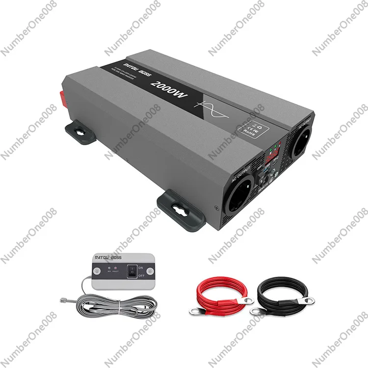 2000W Pure Sine Wave Power Inverter 12V 24V DC to AC 220V for RV Truck Dual AC Outlet