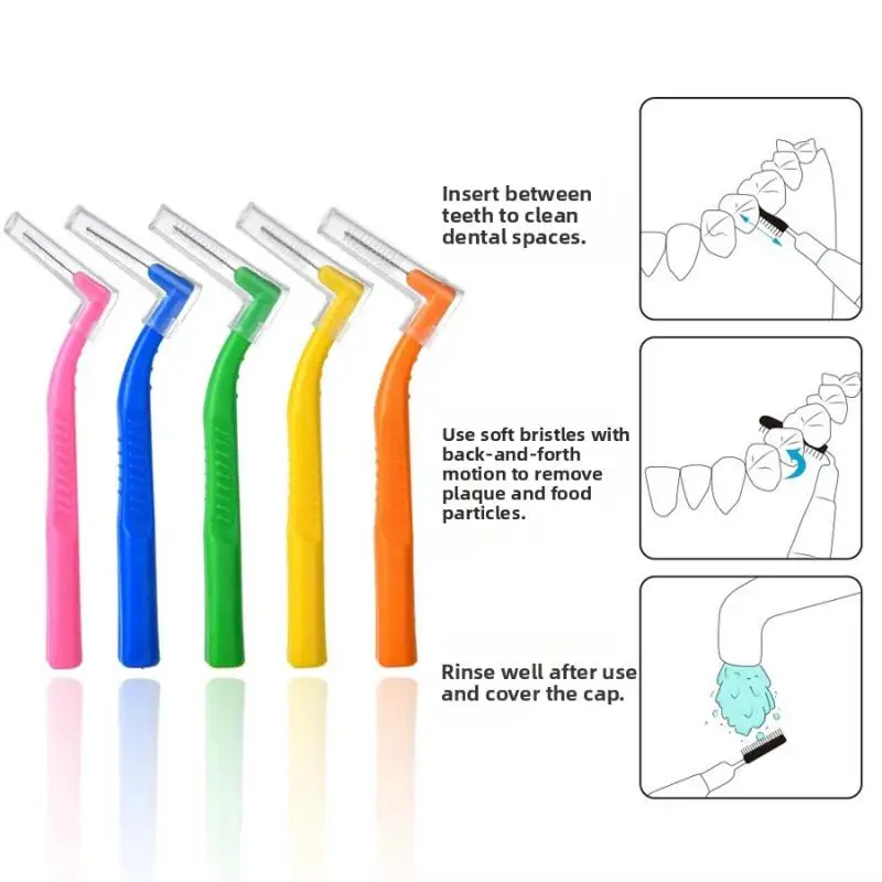 Set mit 10 Interdentalbürsten für Zahnspangen, L-förmige Interdentalbürsten für die Mundhygiene – Detail 15