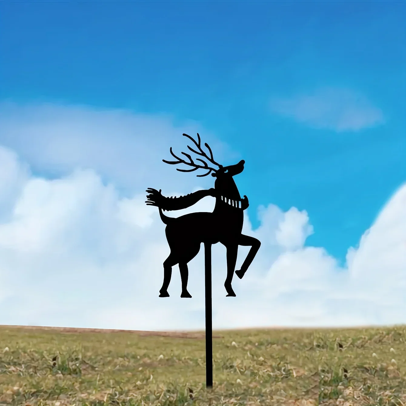 

Christmas Beautiful Elk Garden Stake Iron Art Silhouette Courtyard Garden Decoration Academy Outside Decoration Ground Insertion