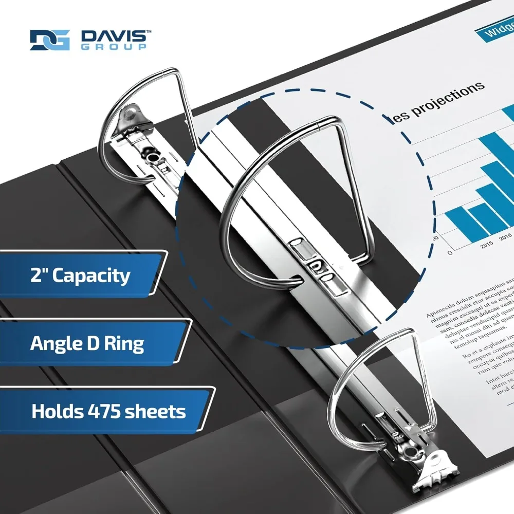 학교나 사무실에서 프리미엄 이코노미 사용을 위한 내구성 있는 2인치 D-링 바인더, 문서 및 용품 정리에 이상적