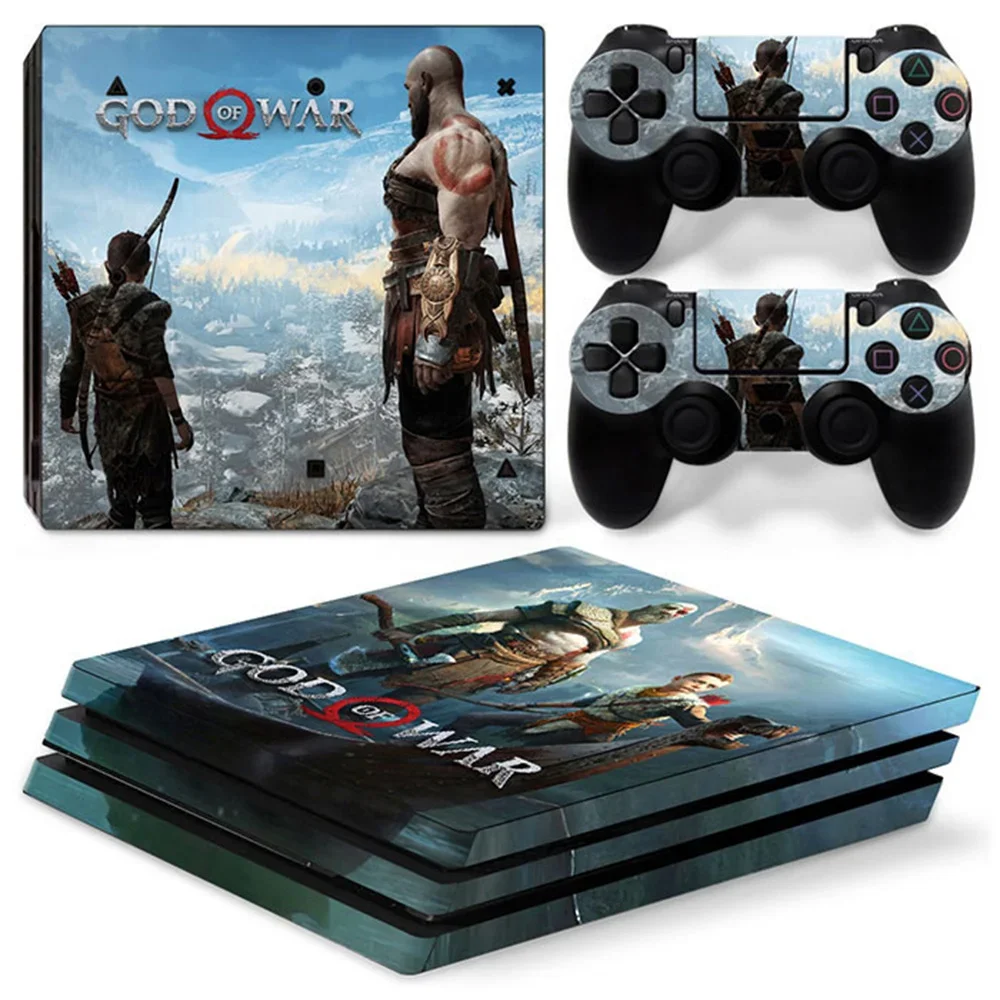 ملصق جلد لـ PS4 Pro Slim ، لعبة إله الحرب ، غطاء ملصق لوحدة التحكم PS4 و وحدتي تحكم
