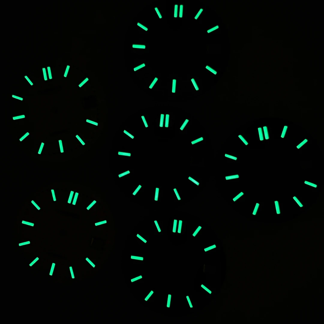 30.5mm S Logo Dial Fit NH35/NH36/4R/7S Movement Green Luminous Stripe High Quality Dial Watch Modification Accessories