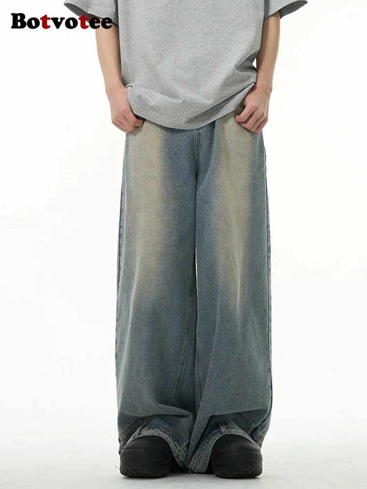 Pantalones vaqueros holgados con bolsillo al revés para mujer, moda Ins, pantalones vaqueros Retro americanos, pantalones de talle alto, ropa de calle, pantalones vaqueros sueltos