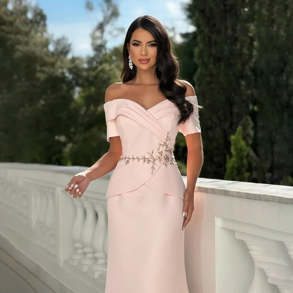 Vestido de noite moderno personalizado fora do ombro querida pescoço apliques vestidos de noite para mulheres sereia 2025 vestidos de festa