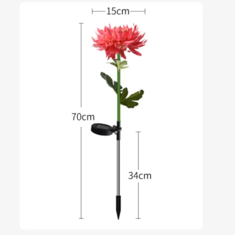 Chrysanthemum LED Solar Light Plug-in Garden Landscape Waterproof Lamp for Courtyard Simulation Flower Lawn Stakes Decoration