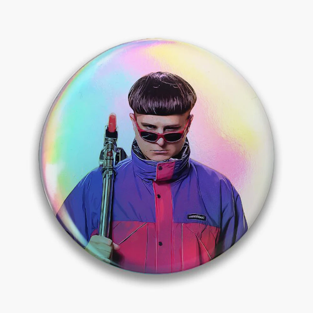 Oliver Tree Pin Holographic Star Heart Pin Brooches Laminated Button Fashion Accessory