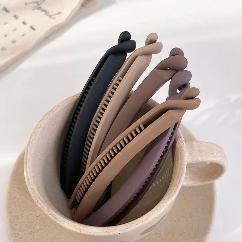 New Acrylic Banana Clips Elegant Women Vertical Banana Hair Clip Korean Ponytail Hairpin Barrettes Grils Hair Accessories