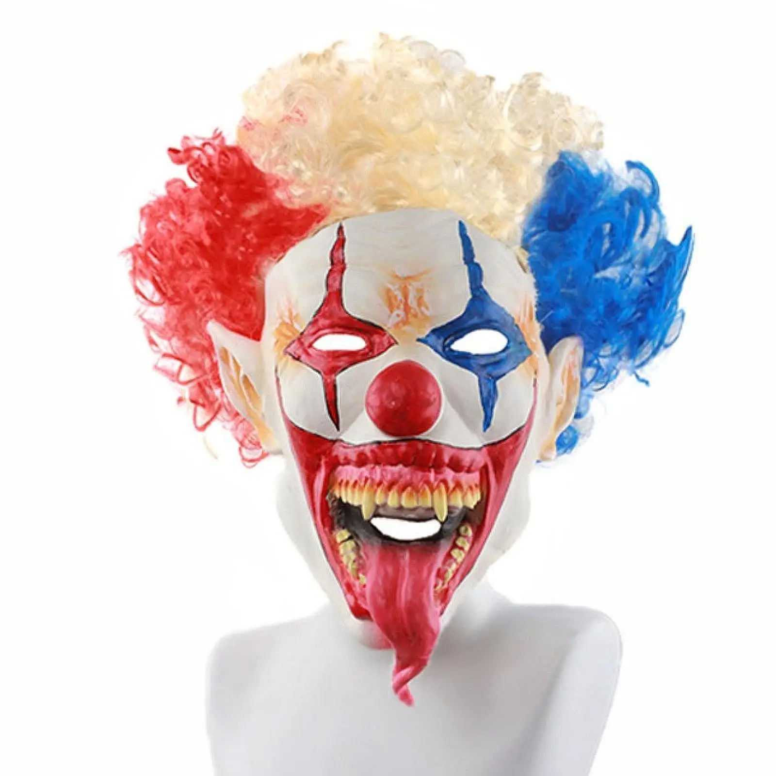 قناع المهرج الرعب الإبداعي زومبي قناع اللاتكس غطاء الوجه الكامل للعب الأدوار