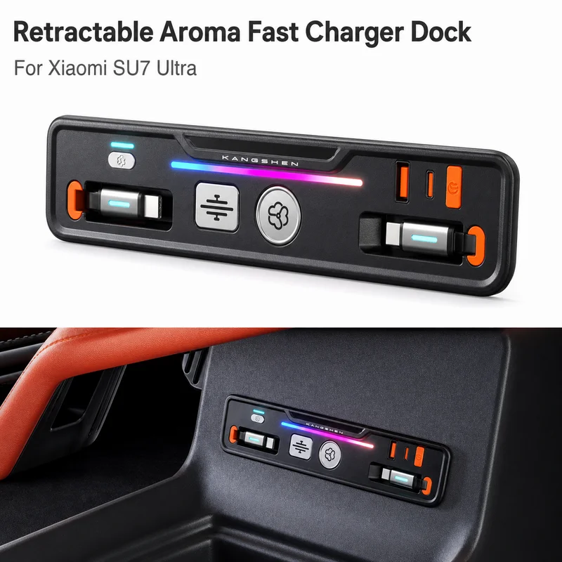 For Xiaomi SU7 Ultra Expansion Dock Aromatherapy Machine Retractable Cable Super Fast Charger Interior Modification Accessories