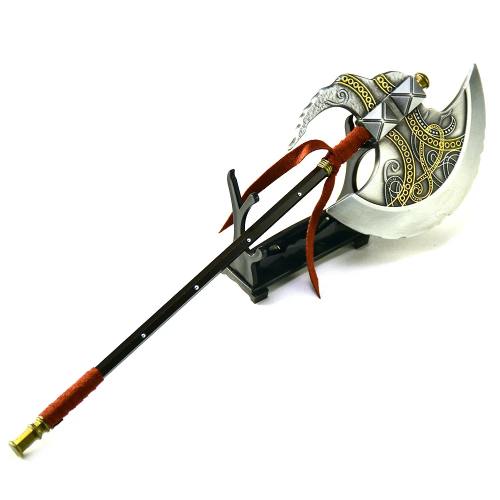 30cm Game Peripheral Ring ER Axe of Godfrey All Metal Decorative Swords Toy Knife Model Gifts Collections Desktop Ornament view 6