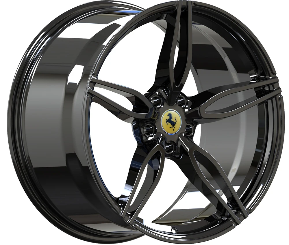 18 19 20 21 22 24 inch  Black Monoblock Alloy Car  Rims  Double Spokes Concave forged Wheels for Ferrari and   Benz