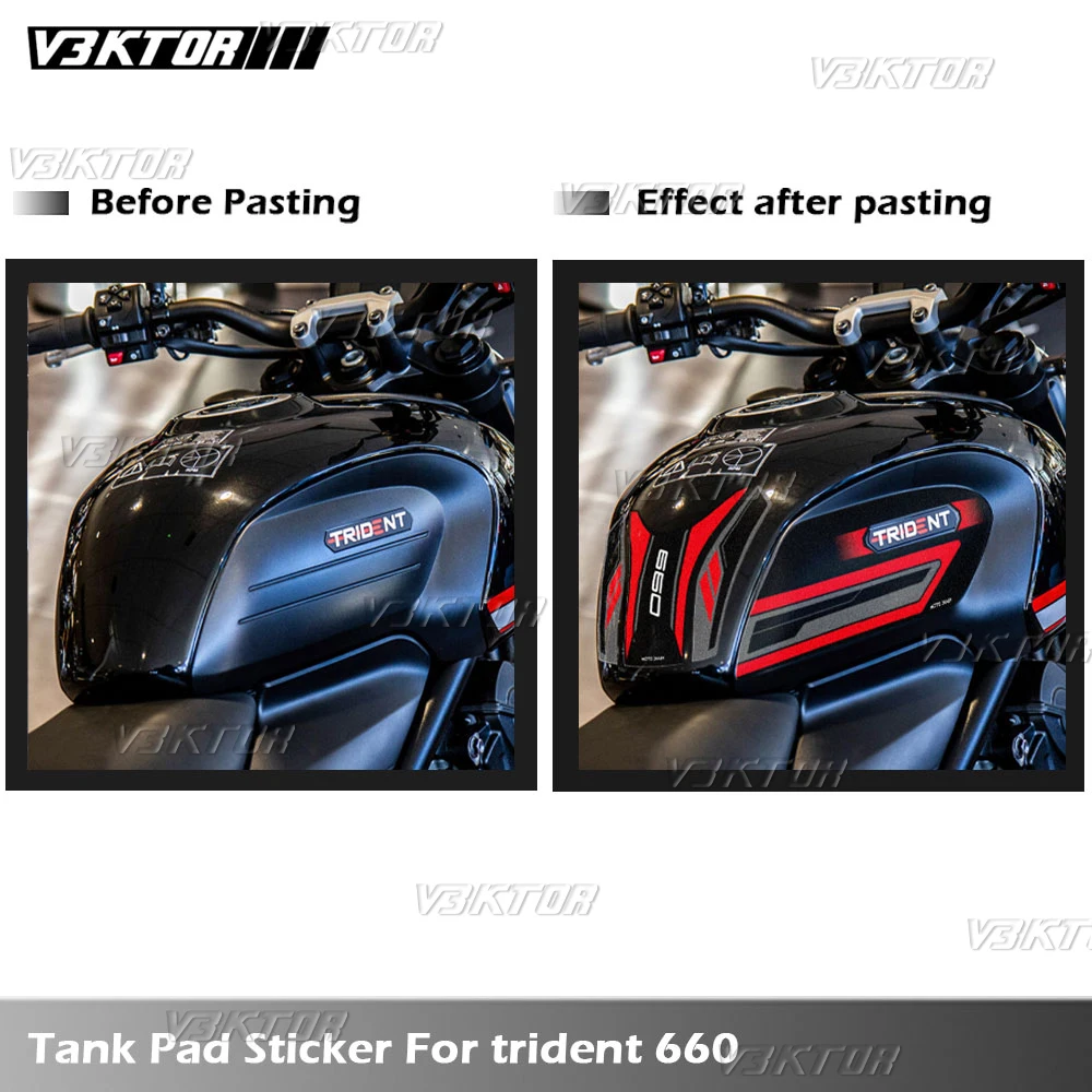 Trident660 Motorcycle Fuel Tank Sticker Tank Pad Decal Oil Gas Cap Protector For Trident 660