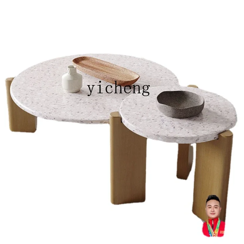 

Terrazzo Coffee Table Living Room Home round Minimalist Modern Designer Coffee Table