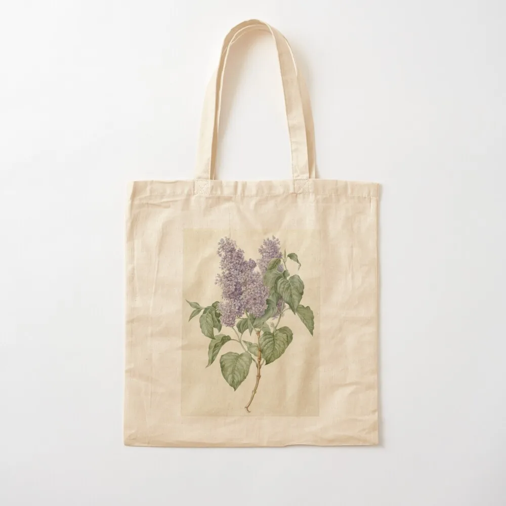 

Lilac Botanical Print Tote Bag Canvas bag for women Large bags for women reusable shopping bag