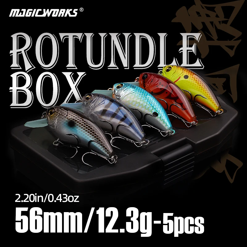

Magic Works 5pcs per Set Crankbait Lure 56mm 12.3g Bass Fishing Lures Wobbler Hard Baits Floating Lure Artificial Bait Tackle