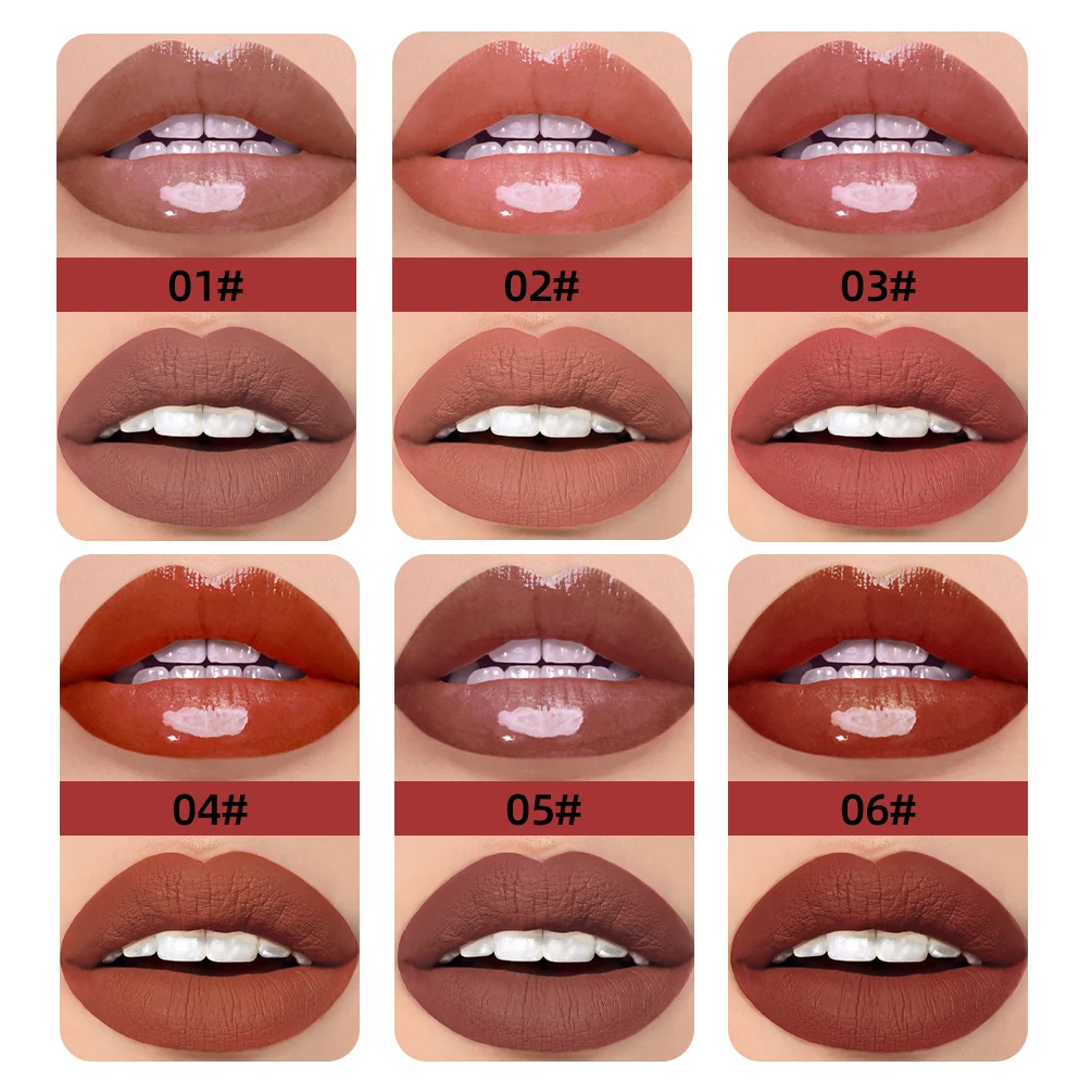 2 In 1 Stick High-quality Lip Makeup Matte Waterproof Long Lasting Permanent Lipstick Lipstick Double End Mirror Lip Glaze Tint