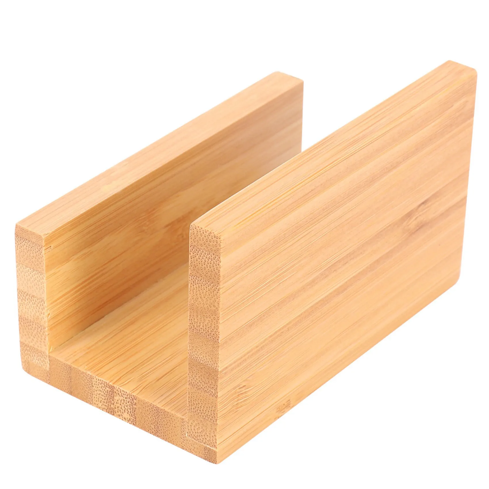 Ingenious-4X Bamboo Wood Desktop Business Card Holder For Desk Sturdy Business Card Display Stand For Office For Men Women