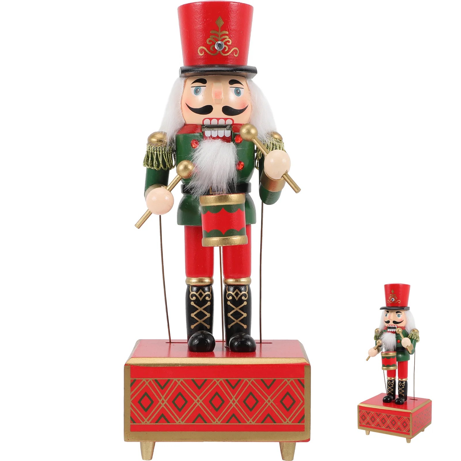 

Nutcracker Musical Adornment Christmas Decoration Wood Xmas Gift Decorations for Lover Statue