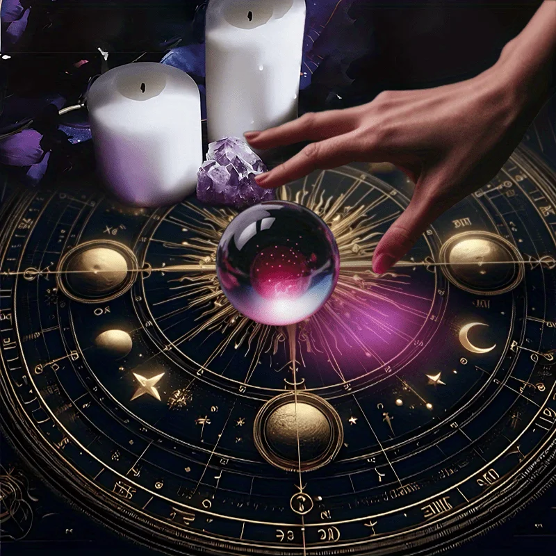 1 Piece of Luxurious Cosmic Solar Flare Altar Cloth, Witchcraft Sun and Moon Tarot Card Tablecloth, Suitable for Board Games, Witchcraft and Astrology Decoration, Occult Paper Mat, Floor Game Durable Tarot Mat, for Reading Cards, Divination, and Witchcraft
