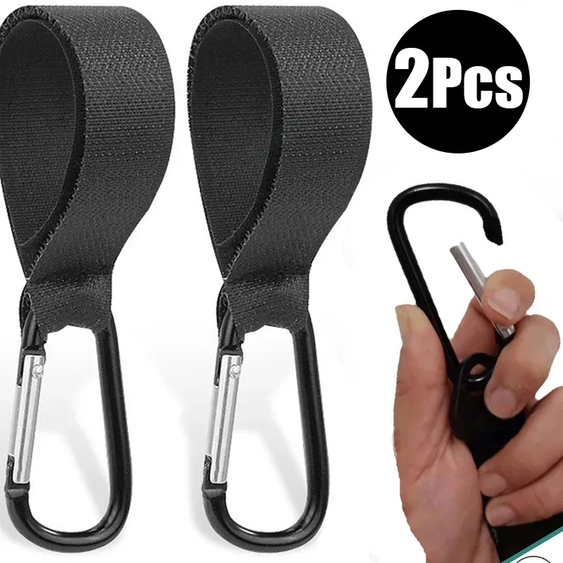 2Pcs baby stroller hook clip aluminum alloy carabiner cart organizer diaper bag shopping pram hook hanger stroller accessories