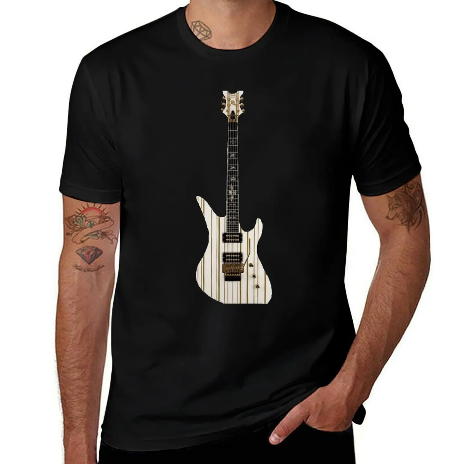 

Synyster Gates Gold & White Custom T-Shirt men t shirt cotton 100% t shirt man casual